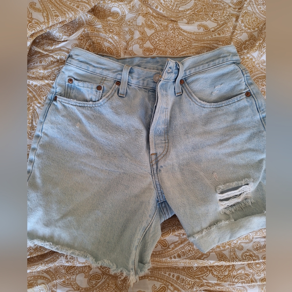 Light Blue Denim Women Shorts